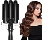 3 Barrel Curling Iron Jumbo 1.25 inch (32mm) Hair Curling Wand Crimper Instant Heating Adjustable Hair Curler with 2 Temperature Control