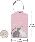 2PC Cats in Love Pattern Luggage Tag - Image 4