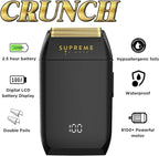 Supreme Trimmer Crunch STF602 – Waterproof Double Foil Shaver for Men | 150 Min Runtime, Wet/Dry Cordless & Corded Electric Razor | Hypoallergenic Foils for Face, Head & Stubble