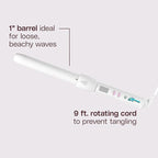 Mane 1 Inch Curling Iron Wand - Anti Frizz Ceramic Curling Wand for Loose, Beachy Waves or Ultra Defined Curls - Nano-Coated Hair Tools for Long-Lasting Hold & Shine - For All Hair Types & Textures
