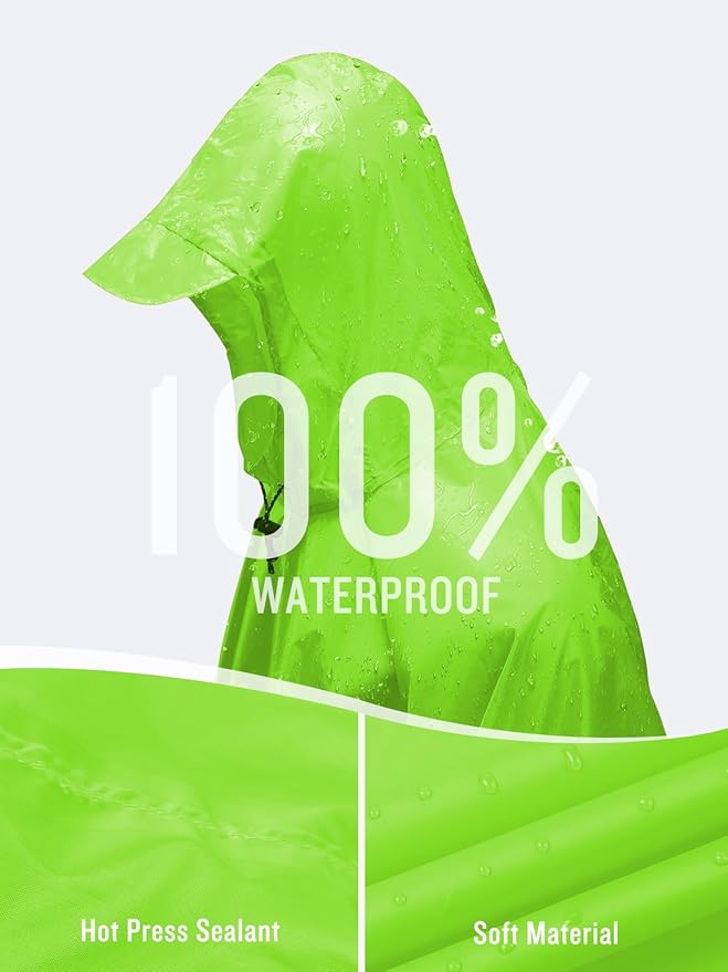 SaphiRose Hooded Rain Poncho Waterproof Raincoat Jacket - Image 2