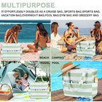 Waterproof Beach Tote Pool Bags for Women Ladies Extra Large Gym Tote Carry On Bag With Wet Compartment for Weekender Travel (Sage Green Stripe)