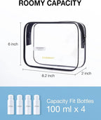 BAGSMART Clear Toiletry Bag, 3 Packs TSA Approved Water Resistant Quart Size - Image 2