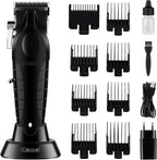 KEMEI Black Hair Clippers for Men， Adjustable Blade Cordless Clipper Professional Barber Clippers， USB Rechargeable Wireless Haircut Clippers km-2296