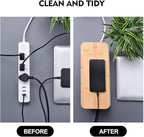 2 Pack Large Cable Management Box – Wooden Style Cord Organizer and Cover - Image 6