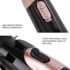 Hair Dryer Brush 4 in 1 Hot Air Brush Curler Combo with Interchangeable Heads - Automatic Curling Iron and Blow Dryer Brushes Set for Travel or Salon