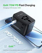 MOMAX Mini Universal Travel Adapter, GaN 70W International Power Adapter - Image 5