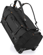 Rolling Duffle Bag with Wheels, 86L 30”Folding Duffle Backpack with 2 Wheels by XTMZ