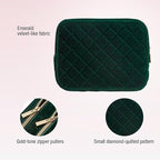 Conair Travel Double Zip Organizer - Toiletry Bag - Makeup Bag - Travel Makeup Bag - Makeup Organizer - Gifts for women - Green Velvet