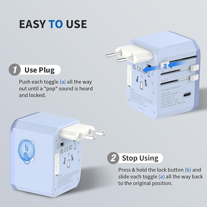 EPICKA Universal Travel Adapter, International Power Adapter - Image 6