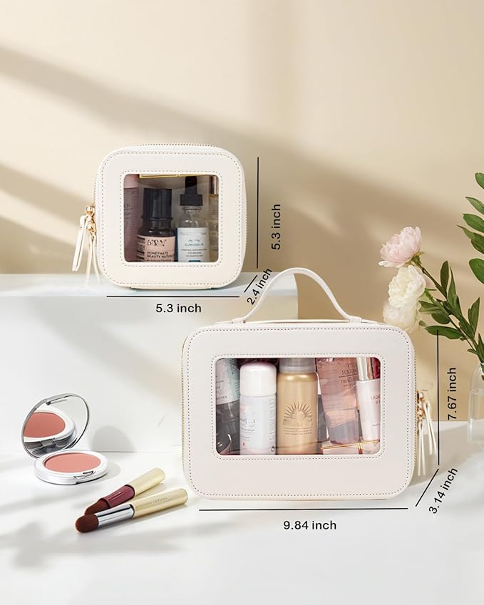Clear Makeup Bag Small, TSA Approved Portable Toiletry Bag - Image 5
