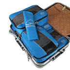 5 Set Packing Cubes for Travel Large Suitcase Luggage Organizer Bags Travel Accessories Vacation 4 Cubes 1 Laundry Pouch Bag (Blue)