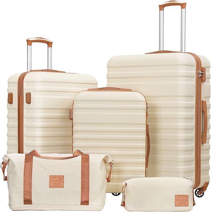 Coolife Suitcase Set 3 Piece Luggage Set Carry On Hardside Luggage by COOLIFE