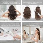 2-In-1 Electric Hair Dryer Styling Tool - Blow Dryer Brush with Teasing Comb, 3 Gear Adjustable Hair Straightener (US Plug)