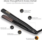 JINRI 0.8 Inch Hair Straightener Titanium Plate Medium-Sized Flat Iron,Perfect Travel Size Hair Straightener Dual Voltage