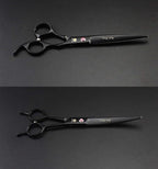 Purple Dragon 7.0 inch Rhinestone Decoration 3PCS Pet Grooming Scissors Dog Hair Cutting & Thinning Shears Set