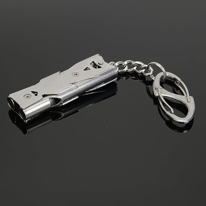 Whistle Emergency Whistles Keychain Rape Whistle Stainless Steel High Decibel - Image 2