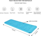 Silicone Heat Resistant Travel Mat Pouch for Hair Straighteners, Curling Irons, Wands, and Hot Styling Tools (Sky Blue) 1 Pack