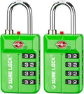 SURE LOCK TSA Approved 4-Digit Resettable Combination Luggage Locks by LOCKDEPOT