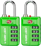 SURE LOCK TSA Approved 4-Digit Resettable Combination Luggage Locks by LOCKDEPOT