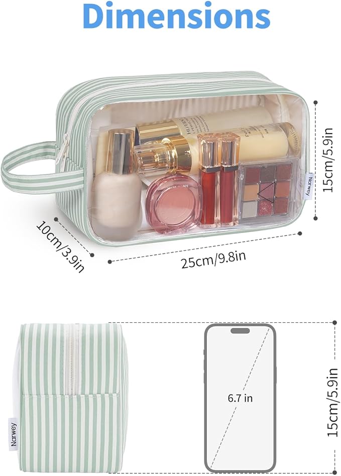 Narwey Clear Toiletry Bags for Traveling Women Men, Make Up Organizer, Skincare - Image 4