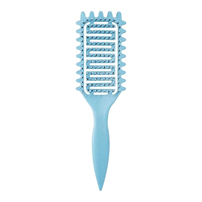 Curl Defining Brush,2024 Curly Hair Brush,Vented Hair Brush for Detangling, Shaping and Defining Curls For Women and Men Less Pulling (Blue)