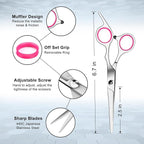 Sirabe 9 PCS Hair Cutting Scissors Thinning Shears Kit, Professional Haircut Scissors Set, Barber Hairdressing Texturizing Shears Tools for Salon Home Men Women Kids Adults Pet