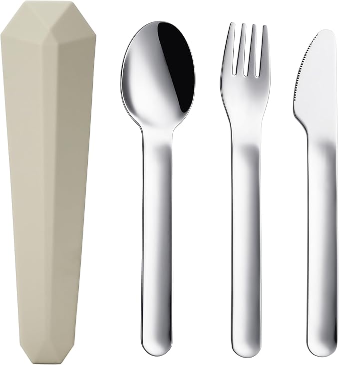 DEVICO Travel Utensils with Case, Reusable Camping Silverware Cutlery, 18/8 by DEVICO