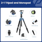Fotopro 59" Carbon Fiber Travel Tripod, Compact Camera Tripod - Image 6