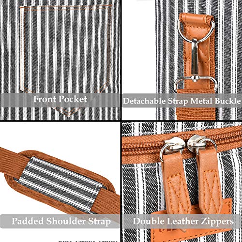 4 Bottle Wine Tote Carrier (Black Stripe / 4 Bottle-without front pocket)