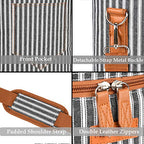4 Bottle Wine Tote Carrier (Black Stripe / 4 Bottle-without front pocket)