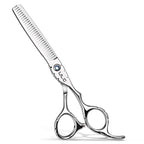 ULG Hair Thinning Scissors 6.7” Shark Series 100% Japanese Stainless Steel, Offset Handle, 30 V-Tooth Thinner 25% Hair Removal, Professional Barber Layering Shears for Salon & Home Hair Styling