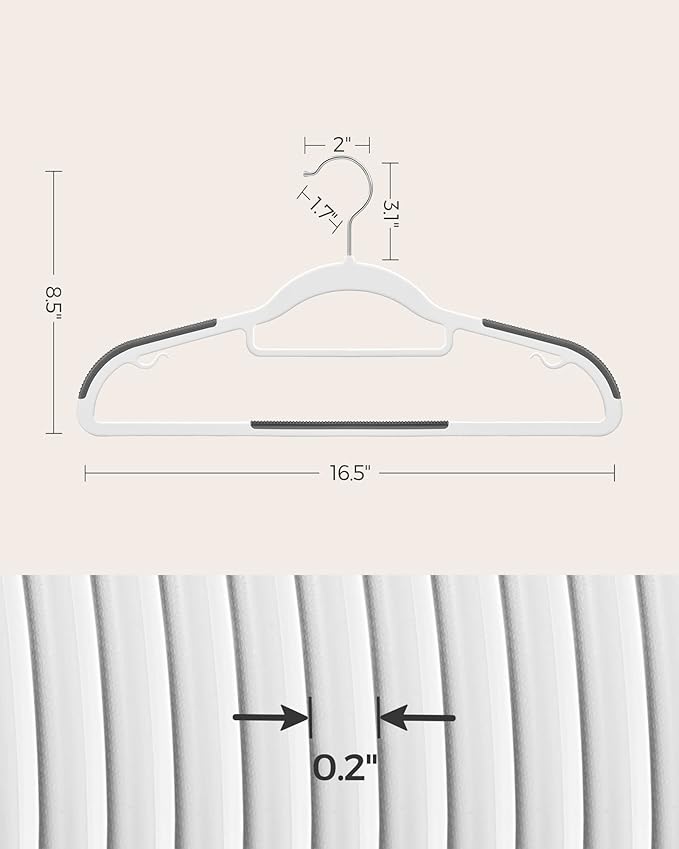 SONGMICS Pack of 50 Coat Hangers, Heavy-Duty Plastic Hangers, Clothes Hangers - Image 6