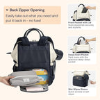 BabbleRoo Leather Diaper Bag Backpack, Unisex Stylish Travel Back Pack Nappy - Image 5