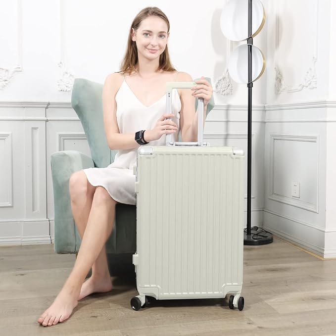 AnyZip Luggage Sets 2 Piece Aluminum Frame Carry On and Checked Suitcase PC ABS - Image 2