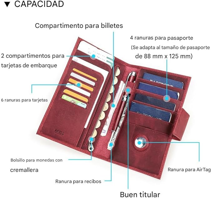 CONTACTS Full Grain Leather Family Passport Holder - Image 4