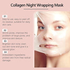 Collagen Overnight Wrapping Peel Off Facial Mask Pack,Hydrates and Tightens Skin,Reduces Sagging,Elasticity & Hydration Care with Brush 2.54 fl.oz