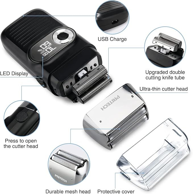 PRITECH Foil and Bald Shavers 2 in 1 Electric Shaver - Image 5