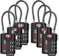 TSA Approved Cable Luggage Locks, 6 Pack, Easy Read Dials by Forge