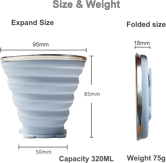 2 Pack Silicone Collapsible Cups - Image 3