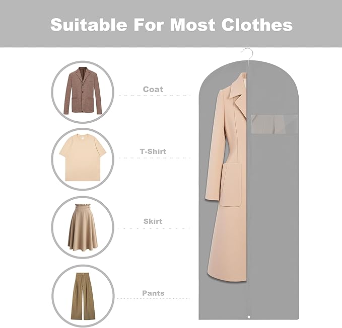Dress Bags for Gowns Long, Suit Bag for Storage and Travel, 2 Pack - Image 3