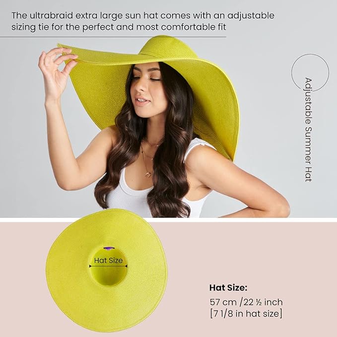 San Diego Hat Company Women's Ultrabraid X-Large Brim Hat, Adjustable Sun Hat - Image 6
