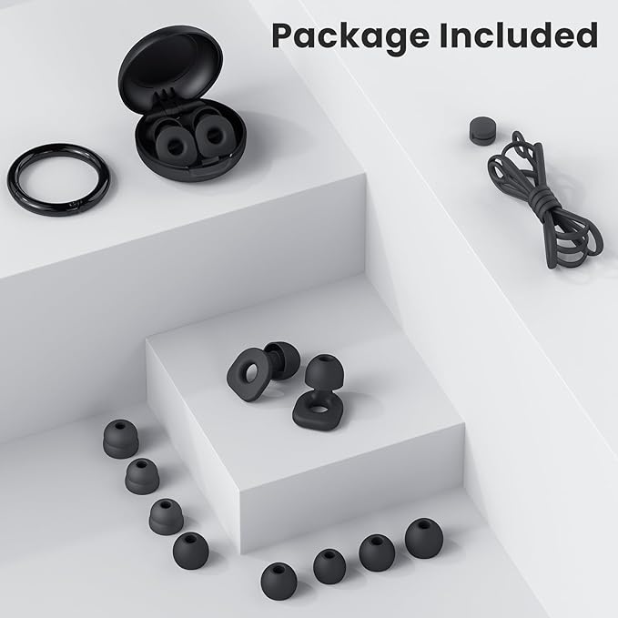 2 Pairs of Ear Plugs for Sleeping, Reusable Hearing Protection Earplugs - Image 7