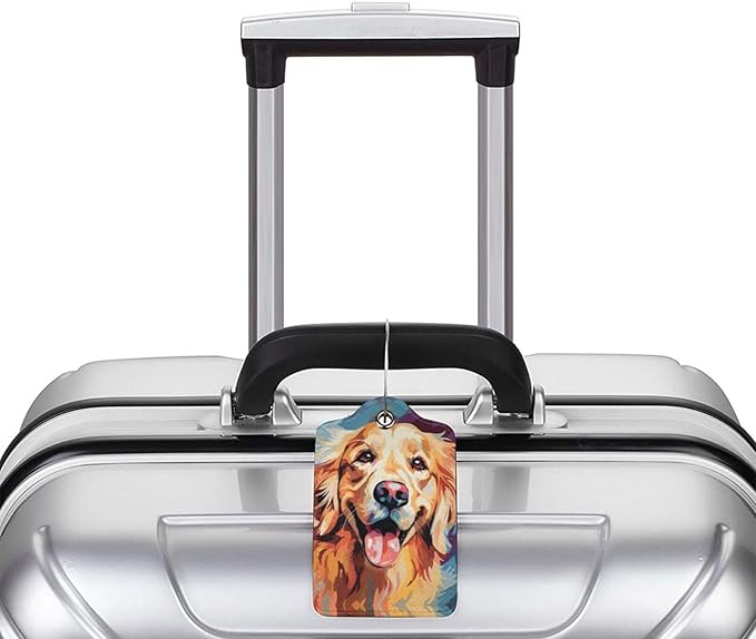 Dog Leather Luggage Tag with Stainless Steel Ring, Fun Name Id Card Cover - Image 5