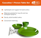 GSI Outdoors Cascadian 1 Person Table Set I 6-Piece Camping, Backpacking Mess - Image 2