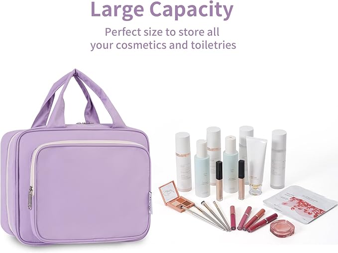 Narwey Hanging Toiletry Bag for Women Travel Makeup Bag Organizer Toiletries - Image 6