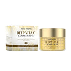 Vitamin C + Niacinamide Moisturizer, Deep Vita C Capsule Cream with 5% Niacinamide & Sea Buckthorn Extract, Daily Face Cream for Dullness, Improves Skin Radiance and Texture, 50g