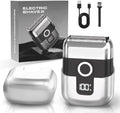 Electric Foil Shavers for Men: Mini Electric Razor, Foil Shaver for Face, IPX7 Waterproof Wet Dry Cordless Razor with 3 Floating Blades, LED Display for Travel & Home, USB Type C