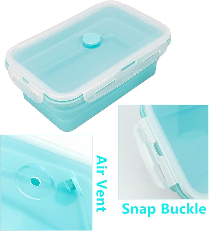 CARTINTS Large Collapsible Camping Food Containers, 1200ml Silicone Lunch - Image 8