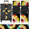 Luggage Straps for Suitcases Travel Belt Accessories Luggage Connector Identifiers Over Handle with Buckle Unique Nylon Adjustable Strap for Sleeping Bag Car Seat Colorful Flower (Colorful Flower)
